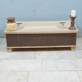 Indian Antique Tribal Hand Carved Solid Wooden Blanket Box 135X64X40 Cm